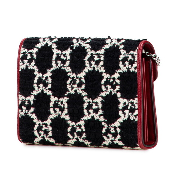 Gucci GG Dionysus Chain Shoulder Bag/Wallet Bag 401231 in Black and Red Tweed... - Picture 2 of 9